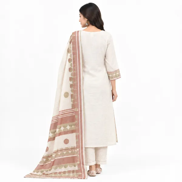 Casual_Suit_3_Piece_Khadi_Cotton_With_Printed_Work