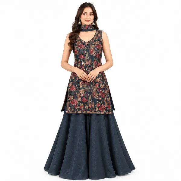 Indo_Dress_3_Piece_Georgette_With_Thread_Work