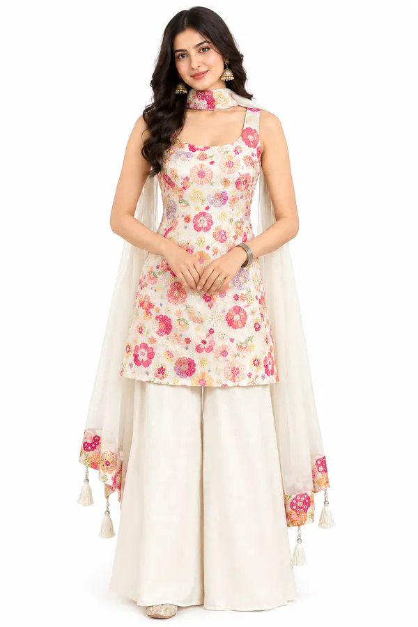 Indo_Dress_3_Piece_Chiffon_Silk_With_Thread_Work