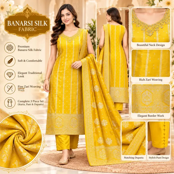 Traditional_Long_Suit_3_Piece_Banarsi_Silk_With_Zari_Work
