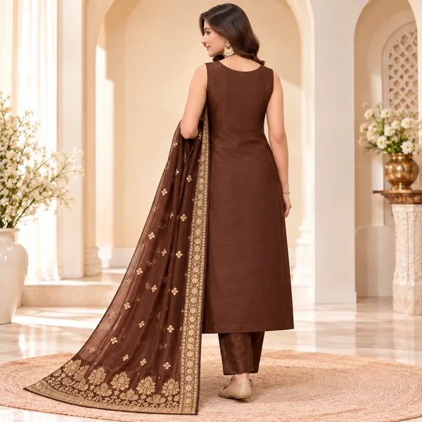 Traditional_Long_Suit_3_Piece_Banarsi_Silk_With_Zari_Work
