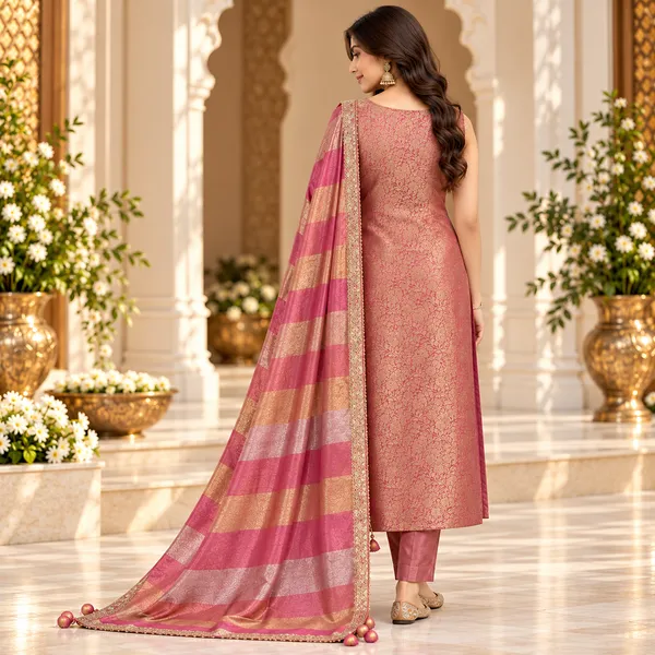Traditional_Long_Suit_3_Piece_Banarsi_Silk_With_Zari_Work