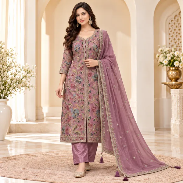Traditional_Long_Suit_3_Piece_Organza_Silk_With_Thread_Work