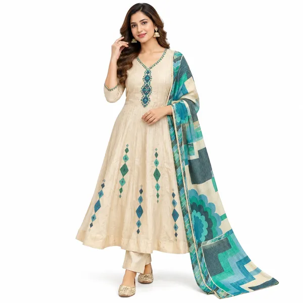Anarkali_Suit_3_Piece_Vichitra_Silk_With_Stone_Work