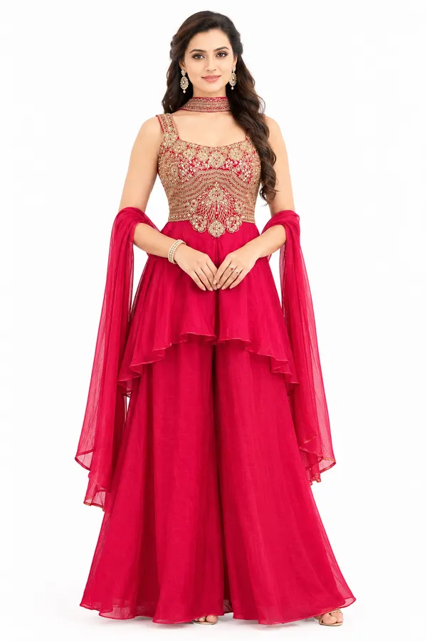 Indo_Dress_3_Piece_Tissue_Silk_With_Stone_Work