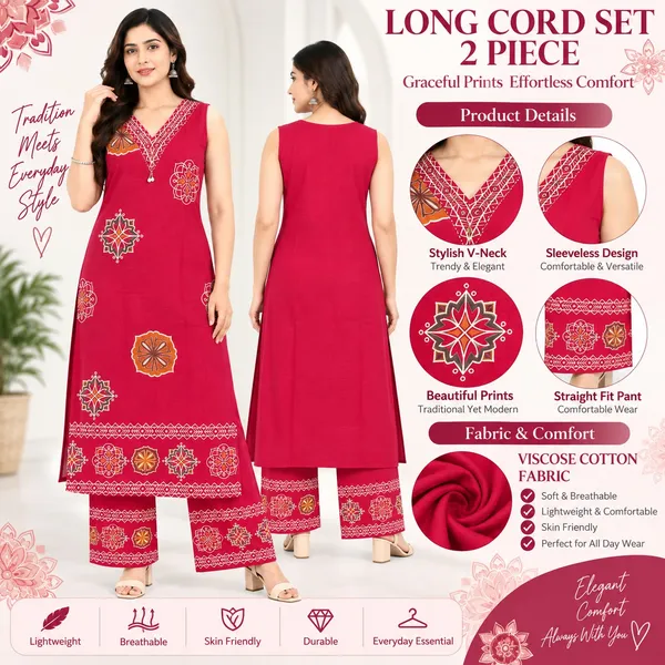 Long_Co-Ord_Set_2_Piece_Viscose_Cotton_With_Printed_Work