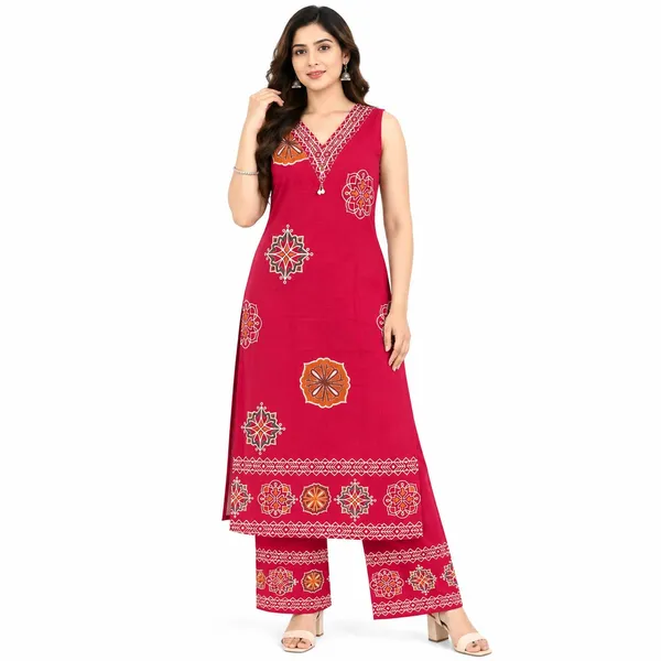 Long_Co-Ord_Set_2_Piece_Viscose_Cotton_With_Printed_Work