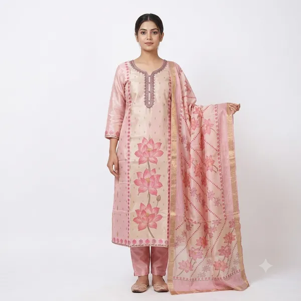 Casual_Suit_3_Piece_Chanderi_Silk_With_Zari_Work