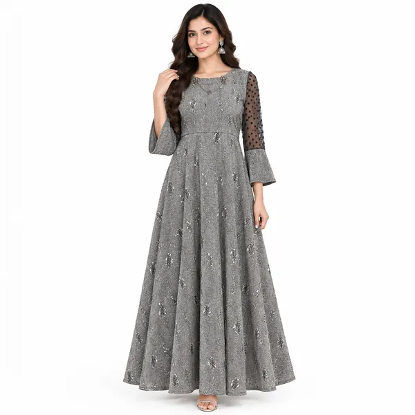 Long_Party_Gown_1_Piece_Jute_Cotton_With_Zari_Work