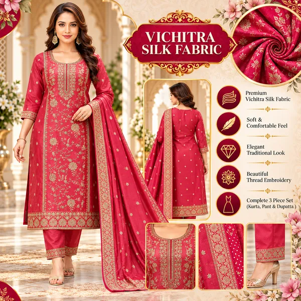 Traditional_Long_Suit_3_Piece_Vichitra_Silk_With_Thread_Work