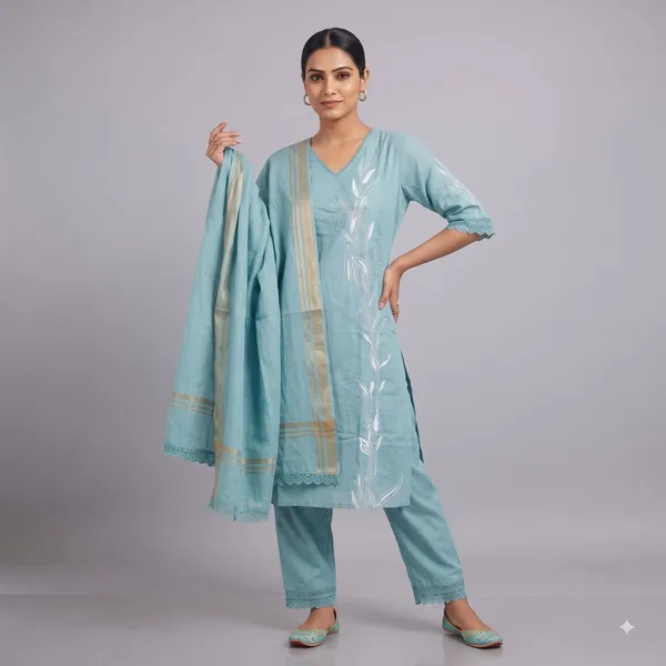 Casual_Suit_3_Piece_Viscose_Cotton_With_Thread_Work