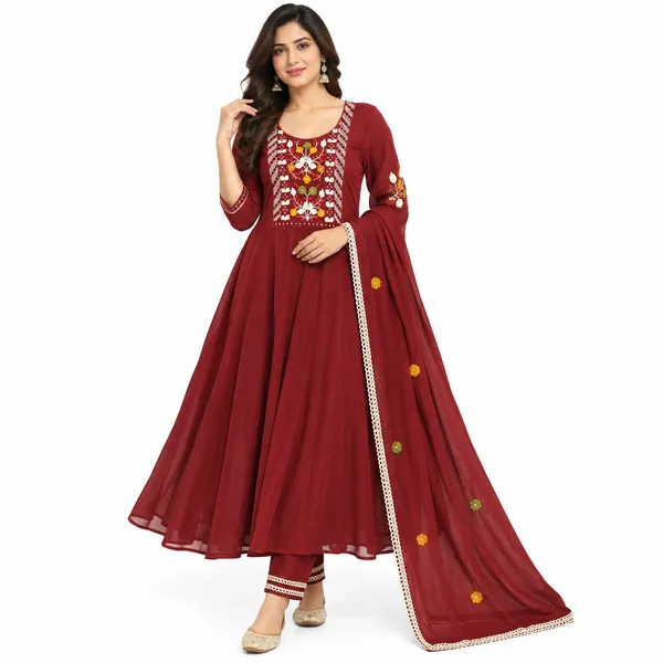 Anarkali_Suit_3_Piece_Soft_Silk_With_Moti_Work