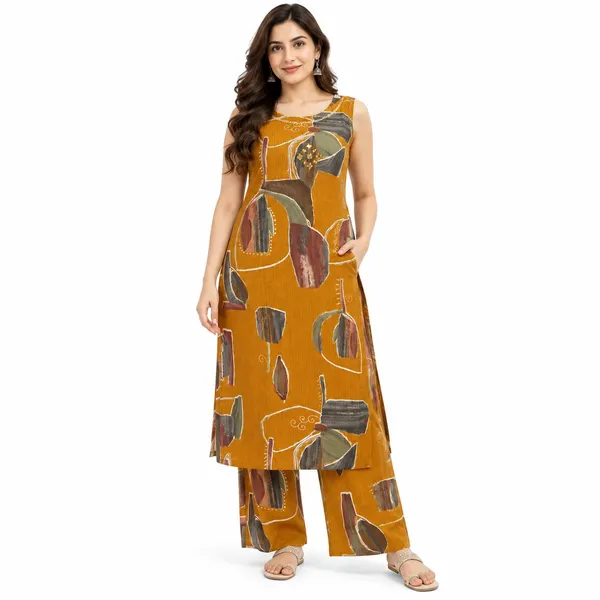 Long_Co-Ord_Set_2_Piece_Viscose_Cotton_With_Printed_Work