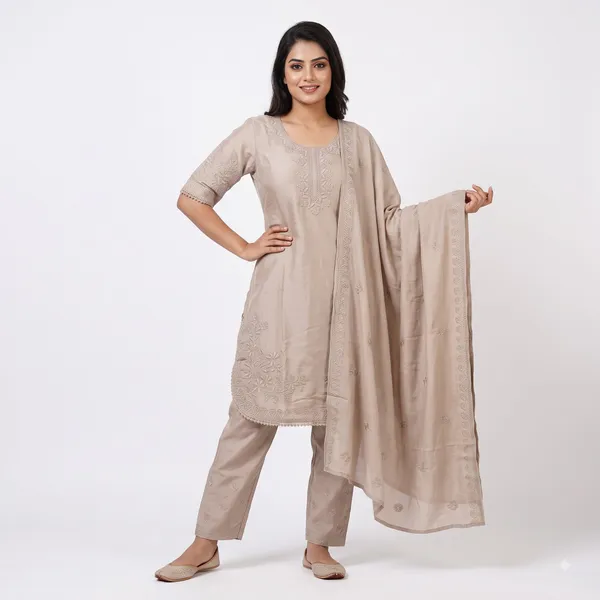 Casual_Suit_3_Piece_Muslin_Silk_With_Thread_Work