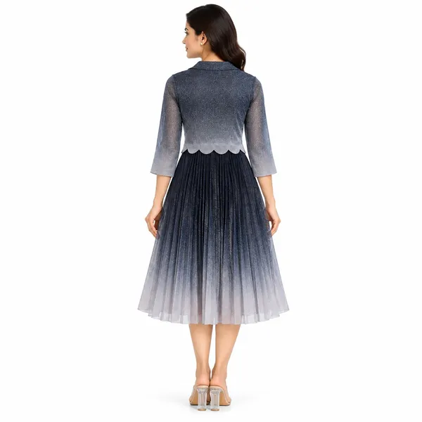 Party_Knee_Short_Dress_1_Piece_Korean_Flexible_With_Printed_Work