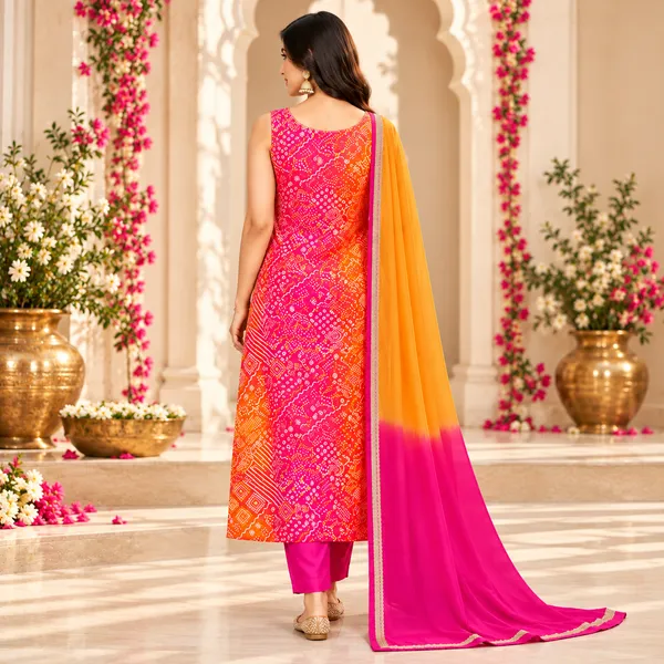 Traditional_Long_Suit_3_Piece_Banarsi_Silk_With_Bandhani_Print