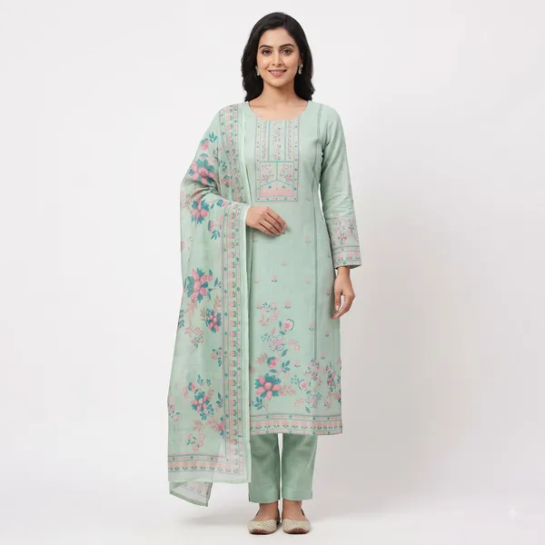 Casual_Suit_3_Piece_Khadi_Cotton_With_Printed_Work