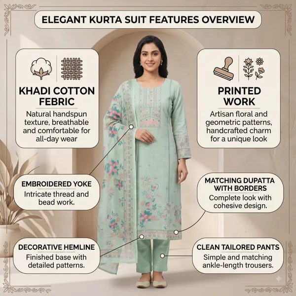 Casual_Suit_3_Piece_Khadi_Cotton_With_Printed_Work