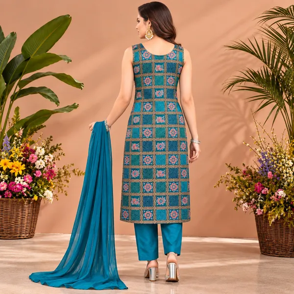 Traditional_Long_Suit_3_Piece_Banarsi_Silk_With_Zari_Work