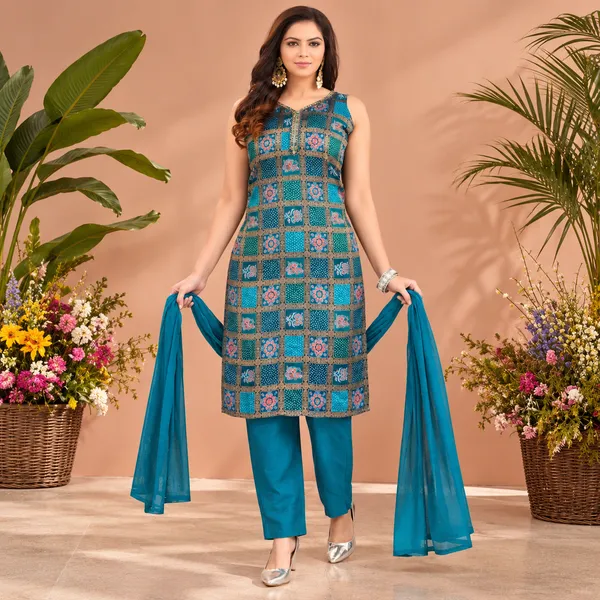 Traditional_Long_Suit_3_Piece_Banarsi_Silk_With_Zari_Work