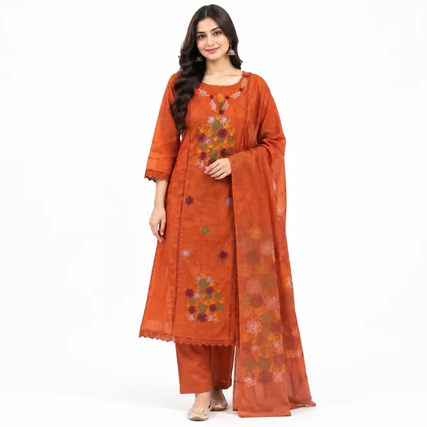 Casual_Suit_3_Piece_Viscose_Silk_With_Thread_Work