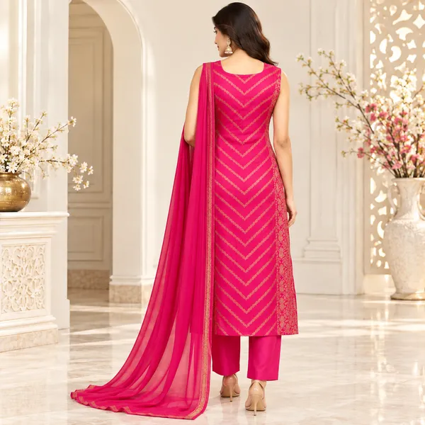 Traditional_Long_Suit_3_Piece_Banarsi_Silk_With_Zari_Work