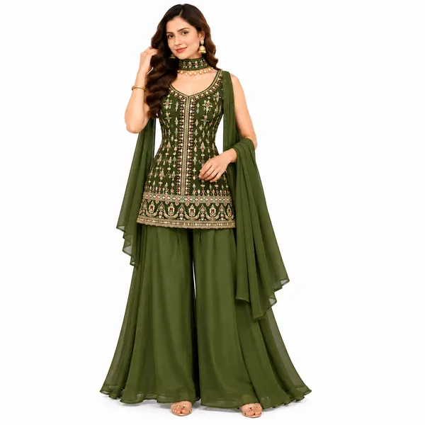 Indo_Dress_3_Piece_Chiffon_Silk_With_Thread_Work