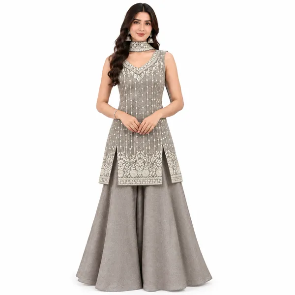 Indo_Dress_3_Piece_Chiffon_Silk_With_Thread_Work