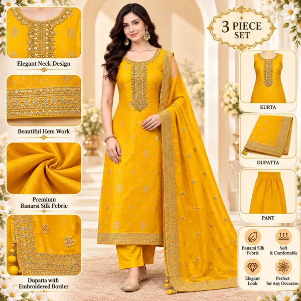 Traditional_Long_Suit_3_Piece_Banarsi_Silk_With_Zari_Work