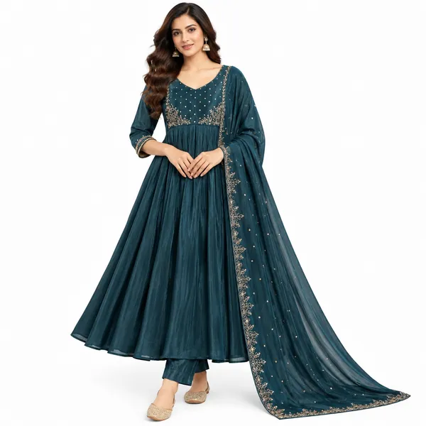 Anarkali_Suit_3_Piece_Soft_Silk_With_Thread_Work