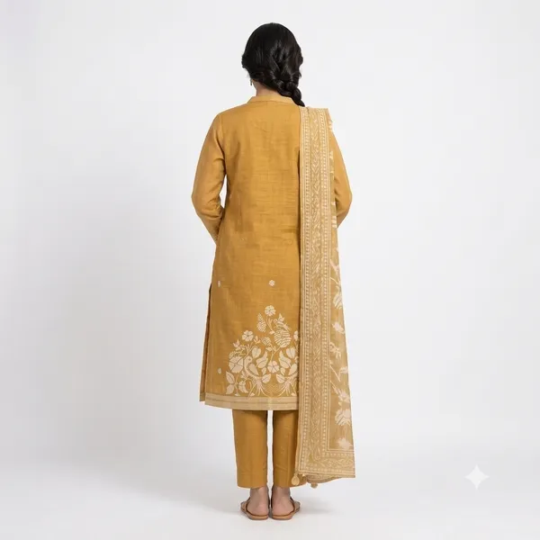 Casual_Suit_3_Piece_Khadi_Cotton_With_Zari_Work