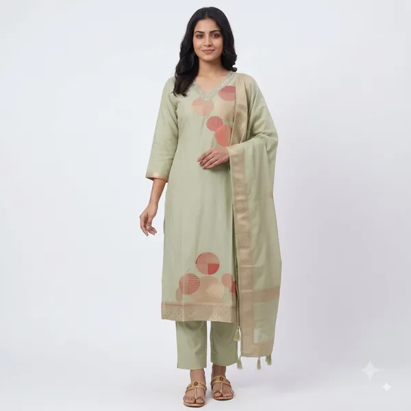 Casual_Suit_3_Piece_Chinon_Silk_With_Zari_Work