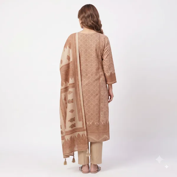 Casual_Suit_3_Piece_Organza_Cotton_With_Kalamkari_Print