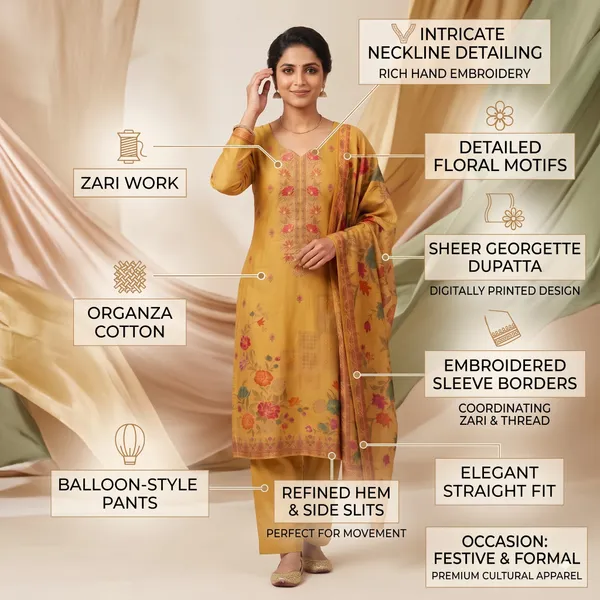 Casual_Suit_3_Piece_Organza_Cotton_With_Zari_Work