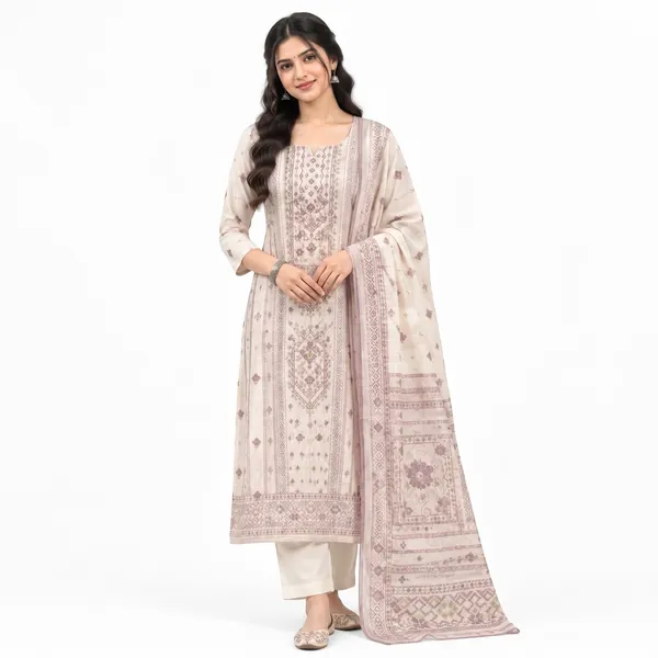 Casual_Suit_3_Piece_South_Cotton_With_Printed_Work