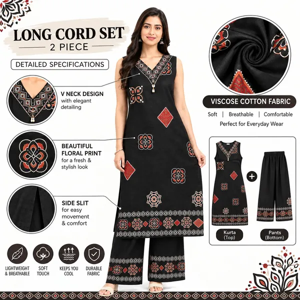 Long_Co-Ord_Set_2_Piece_Viscose_Cotton_With_Printed_Work