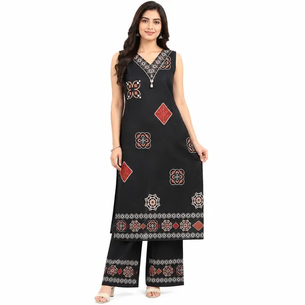 Long_Co-Ord_Set_2_Piece_Viscose_Cotton_With_Printed_Work