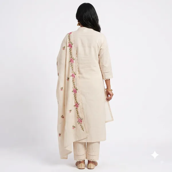 Casual_Suit_3_Piece_Khadi_Cotton_With_Thread_Work