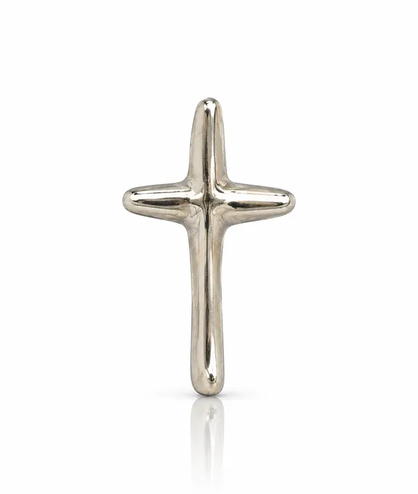 Silver_Toned_Cross_Stud_Earring_For_Unisex