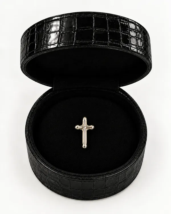 Silver_Toned_Cross_Stud_Earring_For_Unisex