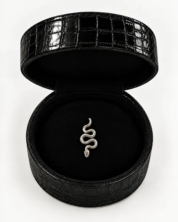 Silver_Metal_Snake_Stud_Earring_For_Men