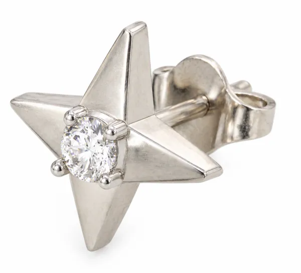 Silver_Tone_Star_Stud_Earring_For_Unisex