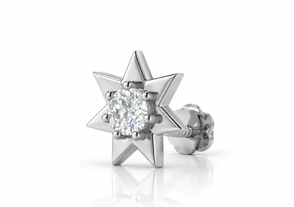 Silver_Tone_Star_Stud_Earring_For_Men
