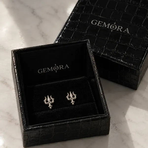 Silver_Tone_Trishul_Stud_Earrings_For_Men
