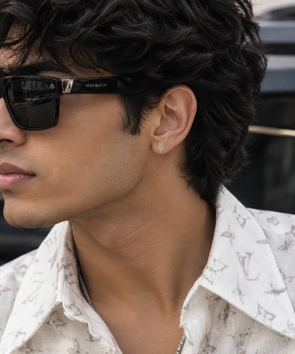 Silver_Metal_Snake_Stud_Earring_For_Men