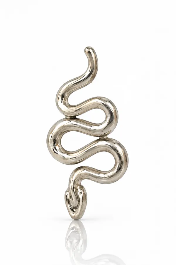 Silver_Metal_Snake_Stud_Earring_For_Men