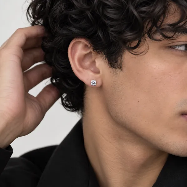 Silver_Round_Stud_Earring_For_Men
