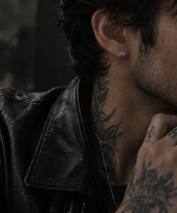 Silver_Infinity_Stud_Earring_For_Men