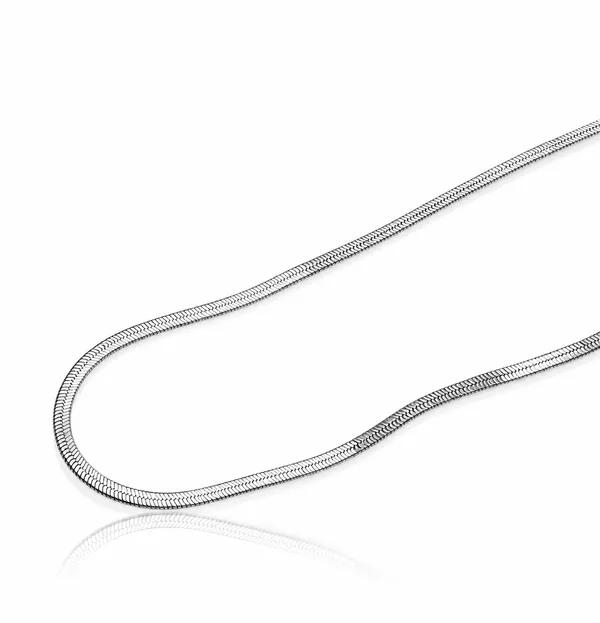 Silver_Tone_Herringbone_Chain_Necklace_For_Men