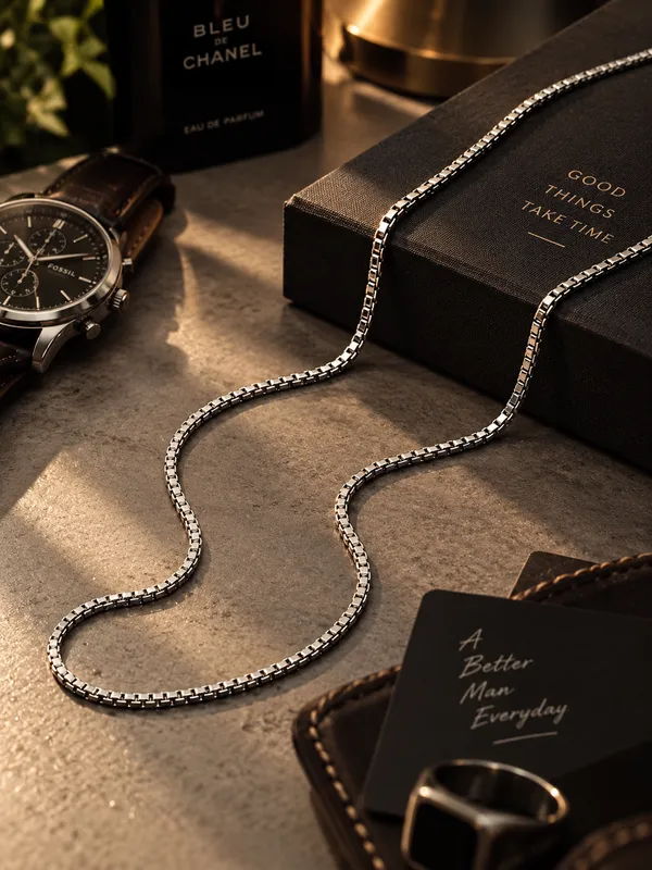 Silver_925_Box_Chain_Necklace_For_Men